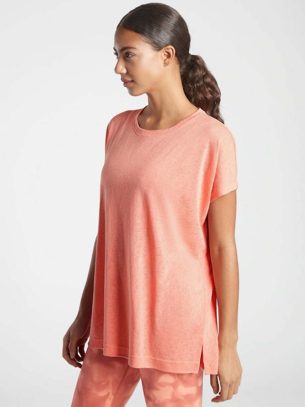 NWOT Athleta Release Tee, Island Coral SIZE XS #657749 W0115H